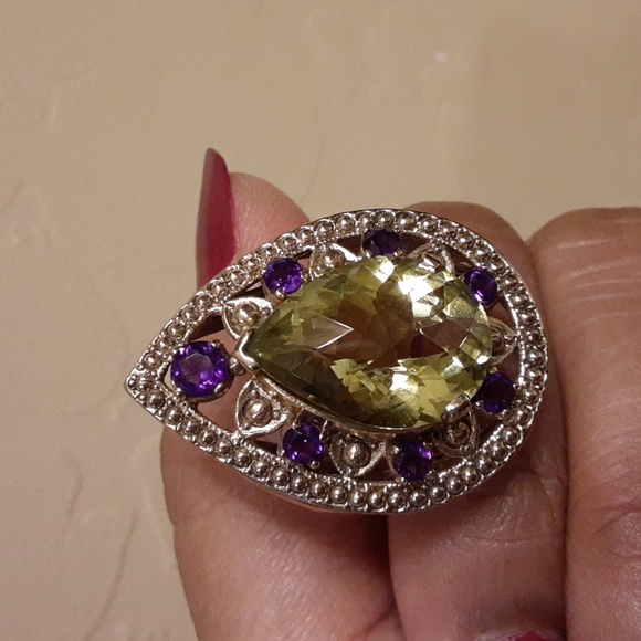 ❤Bronze, Yellow Gold Colour, Genuine Amethyst and Lemon Quartz. FIRM. - Picture 5 of 17